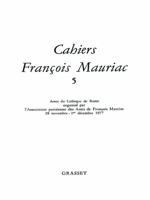 cover image of Cahiers numéro 05